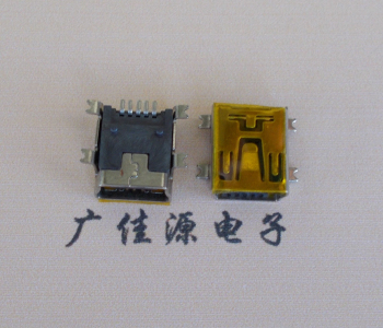 凤岗镇MINI USB 5P 接口 母座 全贴带麦拉 高9.6带0.9柱子