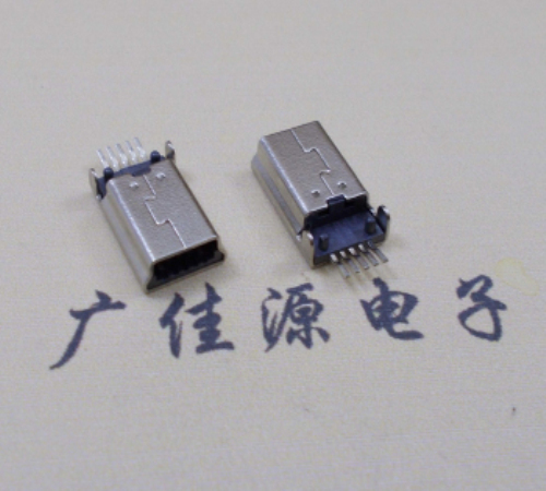 凤岗镇MINI USB公头 5pin端子贴板带柱 10.7mm体长