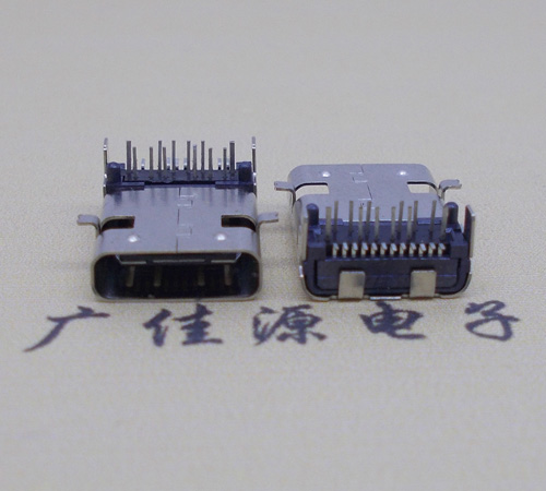 凤岗镇板上型type-c24p母座前插后贴，卧式type-c连接器