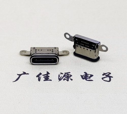 凤岗镇USB 3.1C口.TYPE-C16P防水双排贴插座带螺丝孔